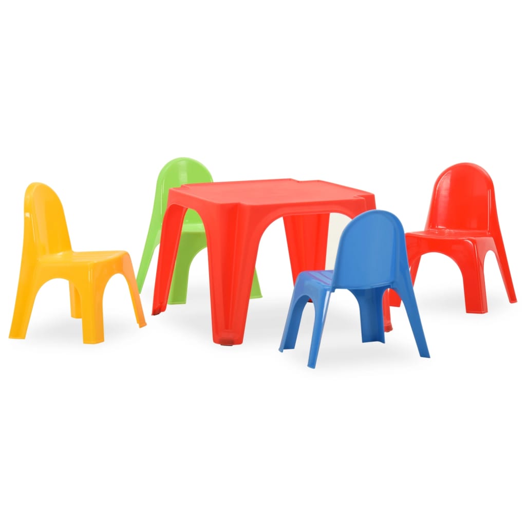 vidaXL Детски комплект маса и столчета, PP
