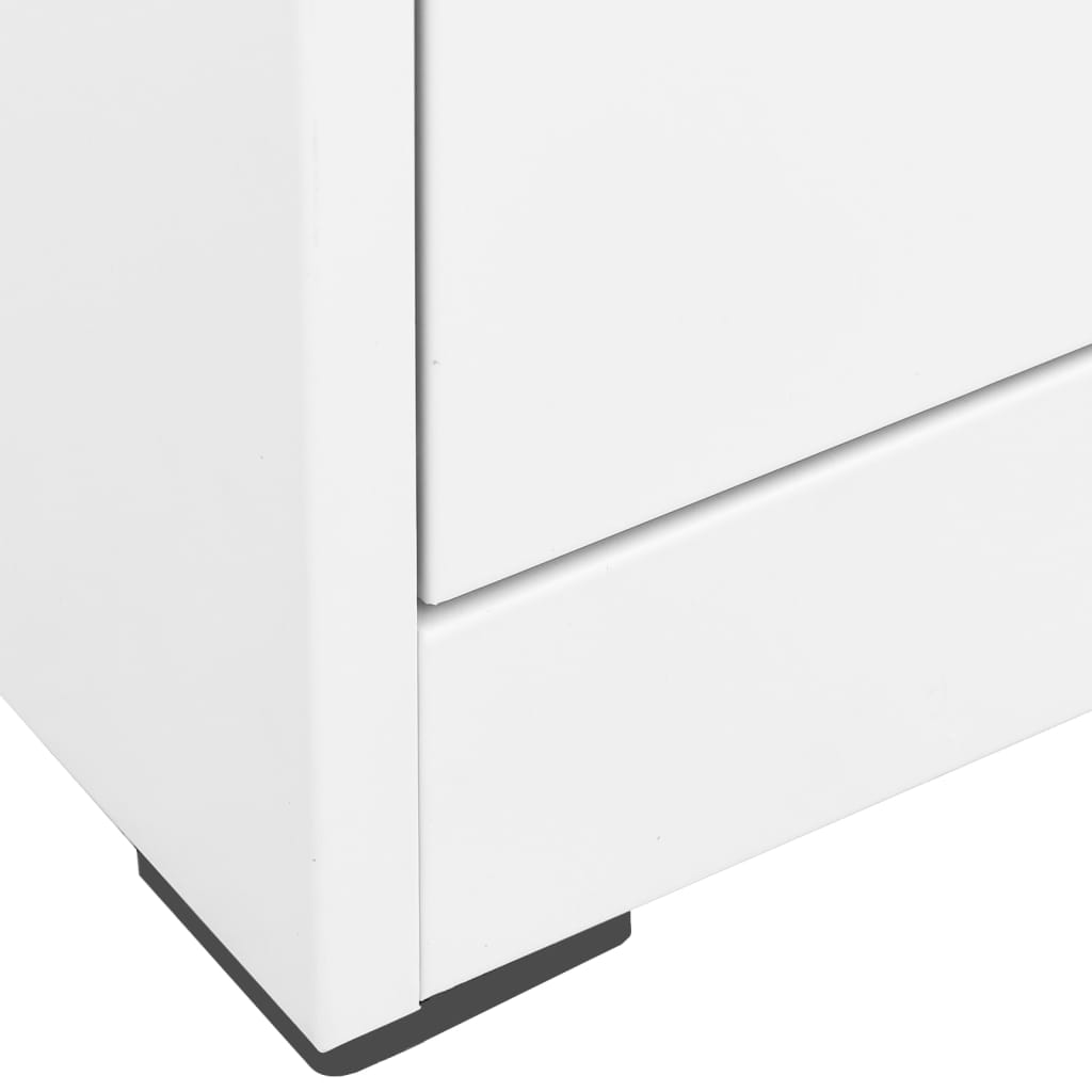 vidaXL Шкаф за папки, бял, 90x46x164 cм, стомана