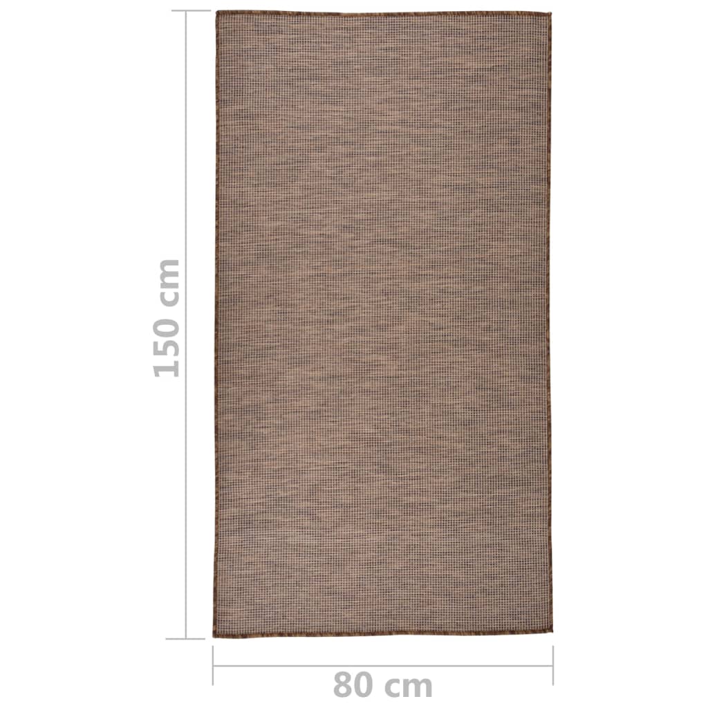 vidaXL Градински плоскотъкан килим, 80x150 см, кафяв