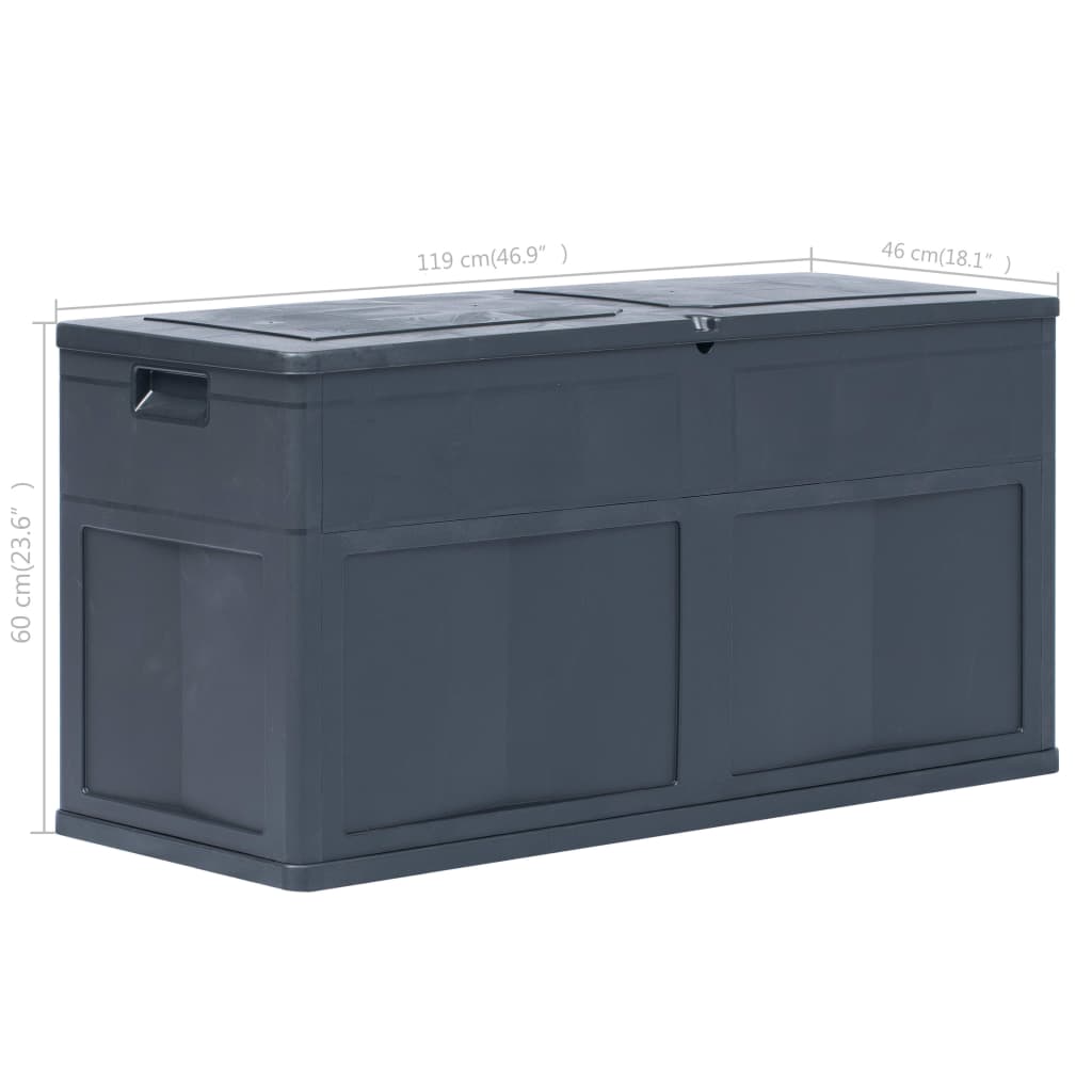 vidaXL Градинска кутия за съхранение, 320 л, черна