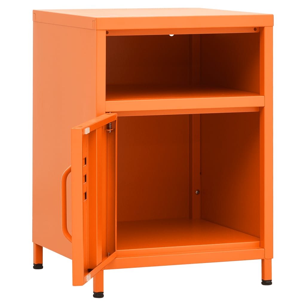 vidaXL Нощно шкафче, оранжево, 35х35х51 см, стомана