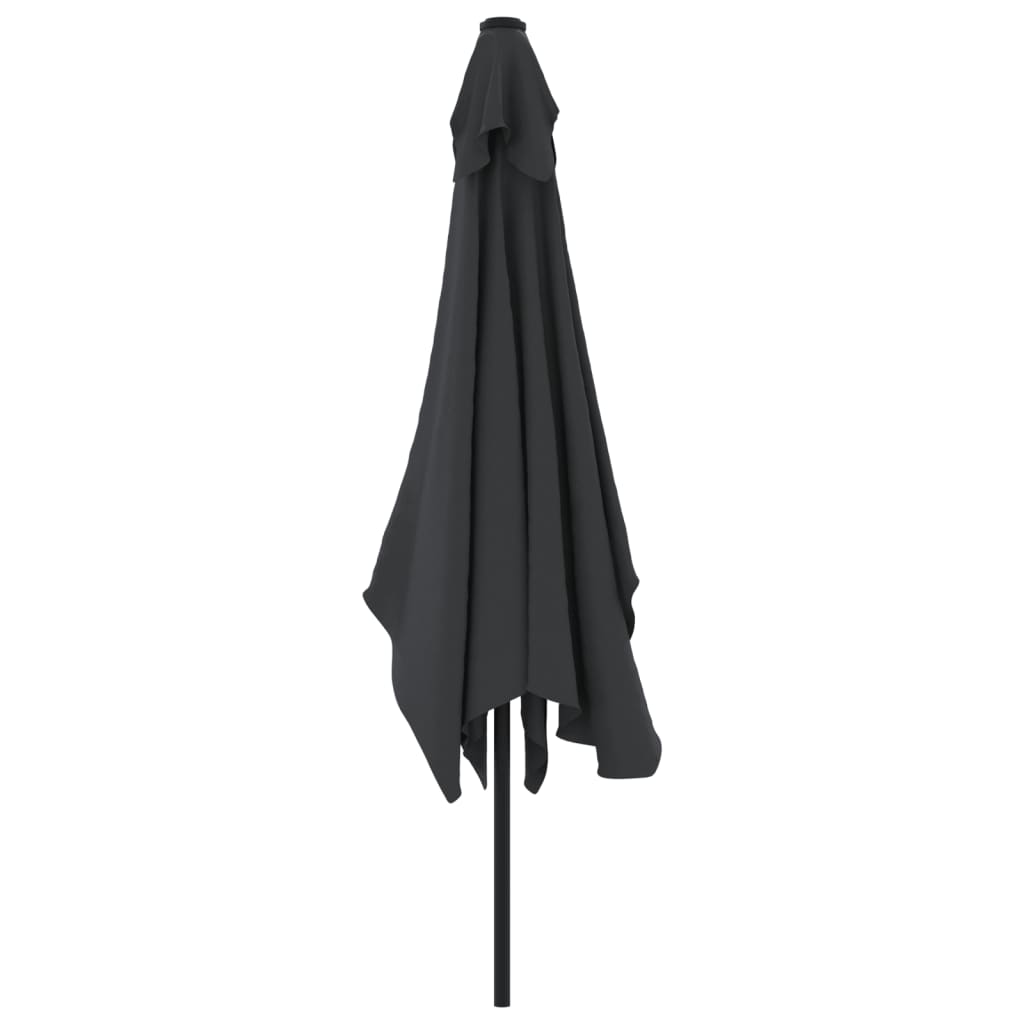 vidaXL Градински чадър с метален прът, 300x200 см, черен