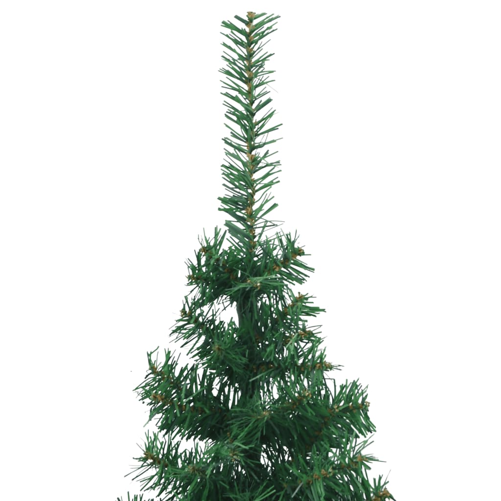 vidaXL Ъглова изкуствена коледна елха, зелена, 180 см, PVC