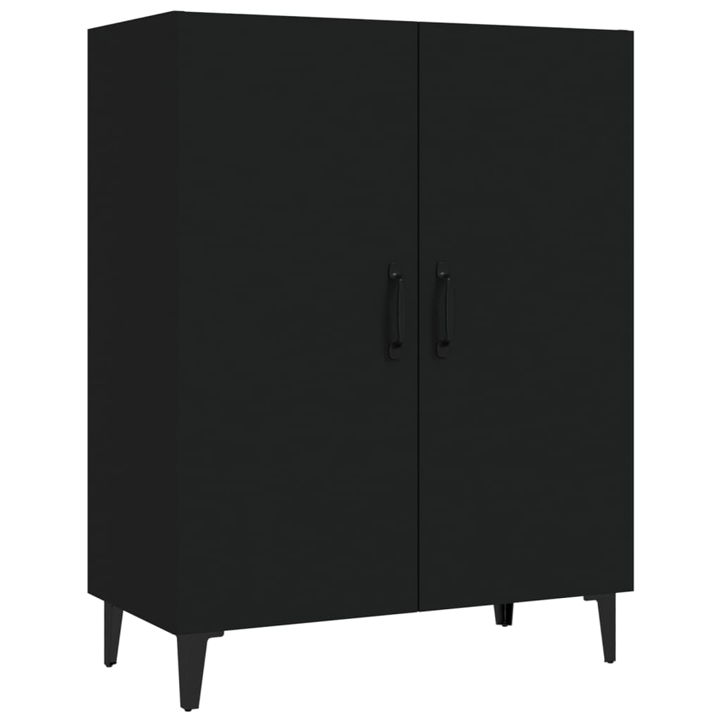 vidaXL Висок шкаф, черен, 70x34x180 см, инженерно дърво