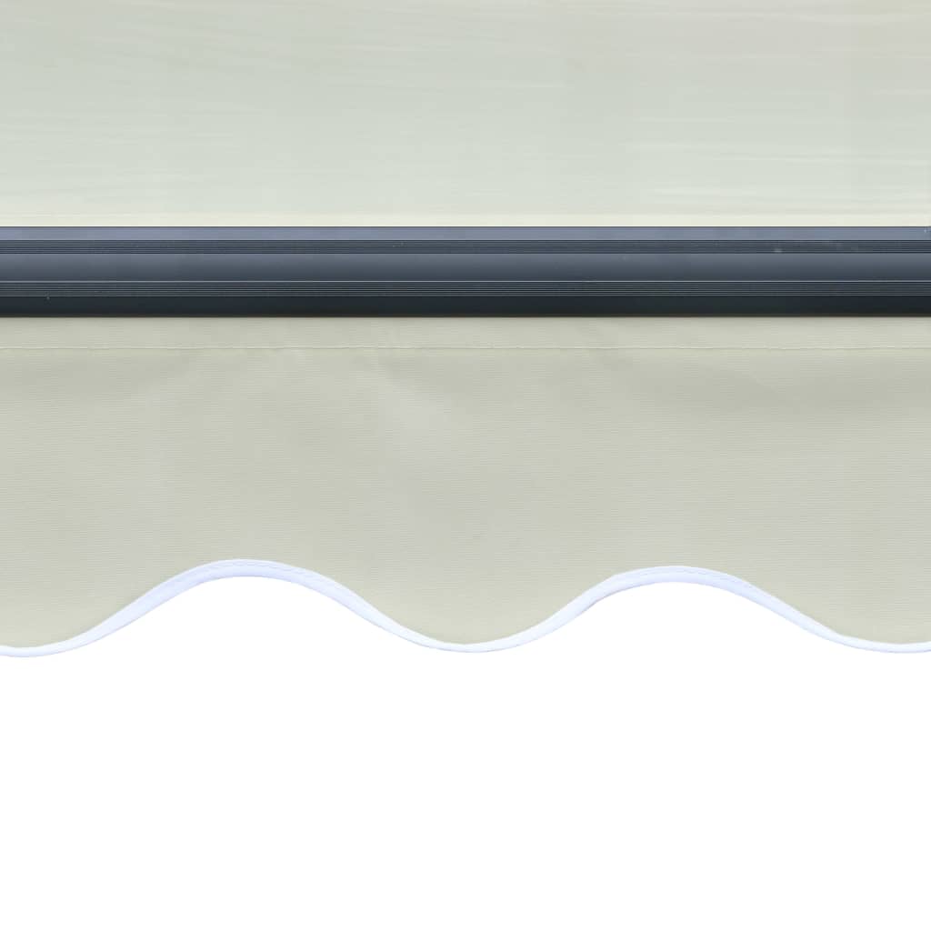 vidaXL Прибиращ се сенник, сензор за вятър и LED, 600x300 см, кремав