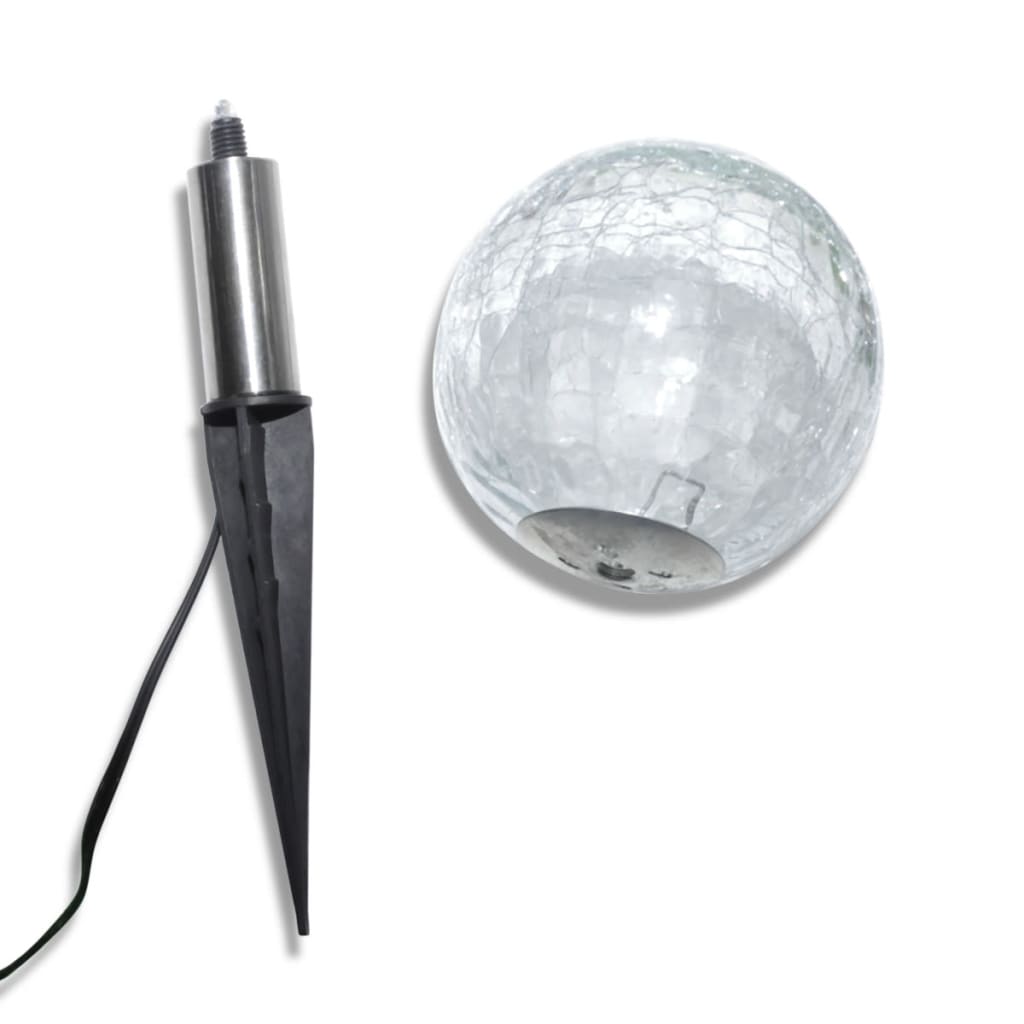 vidaXL Соларни сферични LED градински лампи с анкери и соларен панел