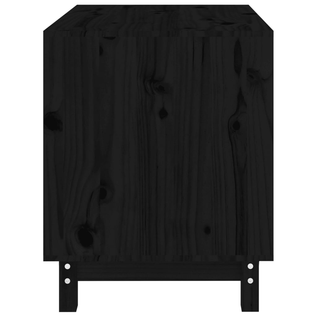 vidaXL Кучешка колиба, черна, 70x50x62 см, бор масив