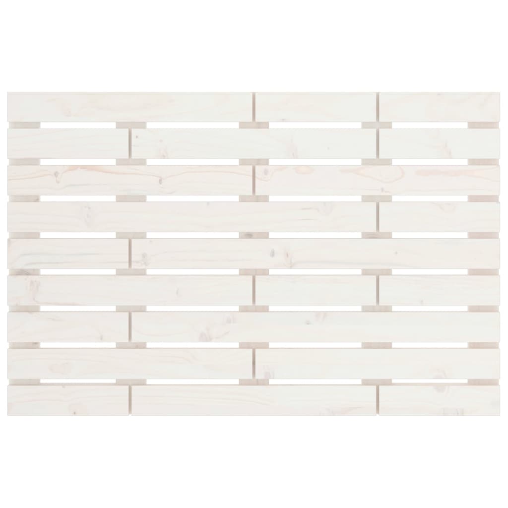 vidaXL Стенна табла за спалня, бяла, 81x3x63 см, борово дърво масив