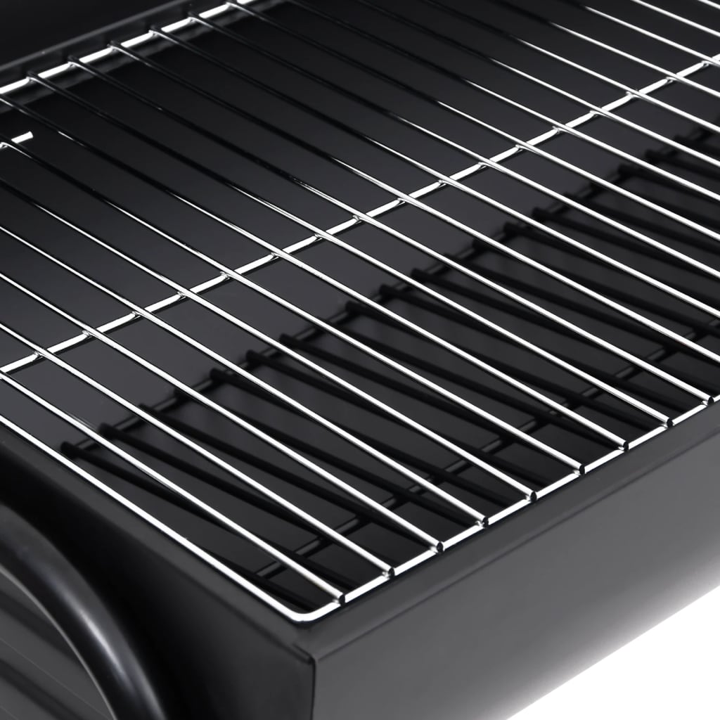 vidaXL Барел грил с 2 решетки за готвене, черен, 80x95x90 см, стомана