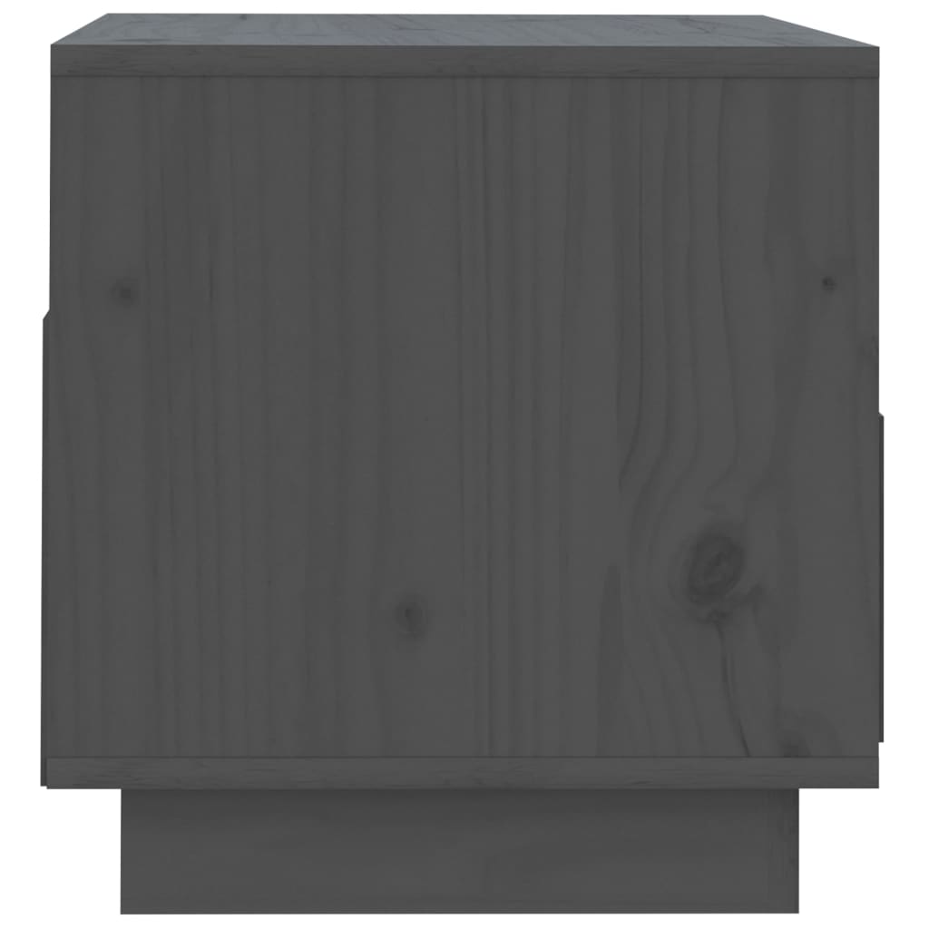 vidaXL ТВ шкаф, сив, 60x35x37 см, бор масив