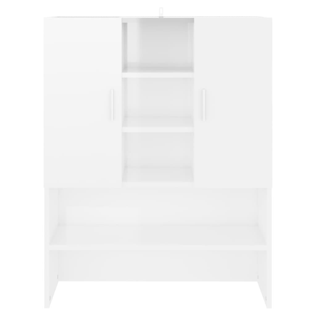 vidaXL Шкаф за пералня, бял гланц, 70,5x25,5x90 см