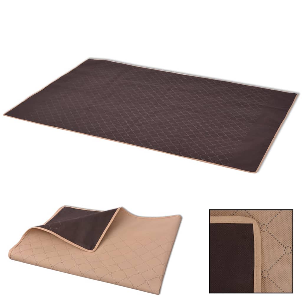 vidaXL Одеяло за пикник, бежово и кафяво, 100x150 см