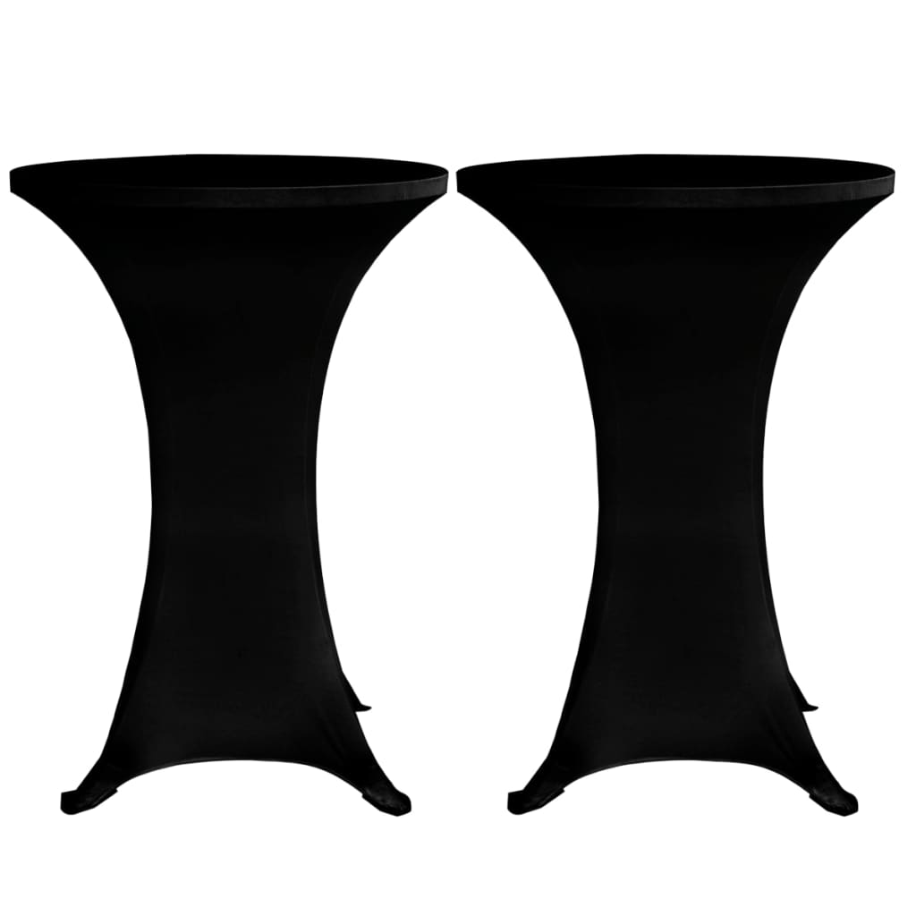 vidaXL Покривки за коктейлни маси, Ø60 см, черни, еластични, 4 бр