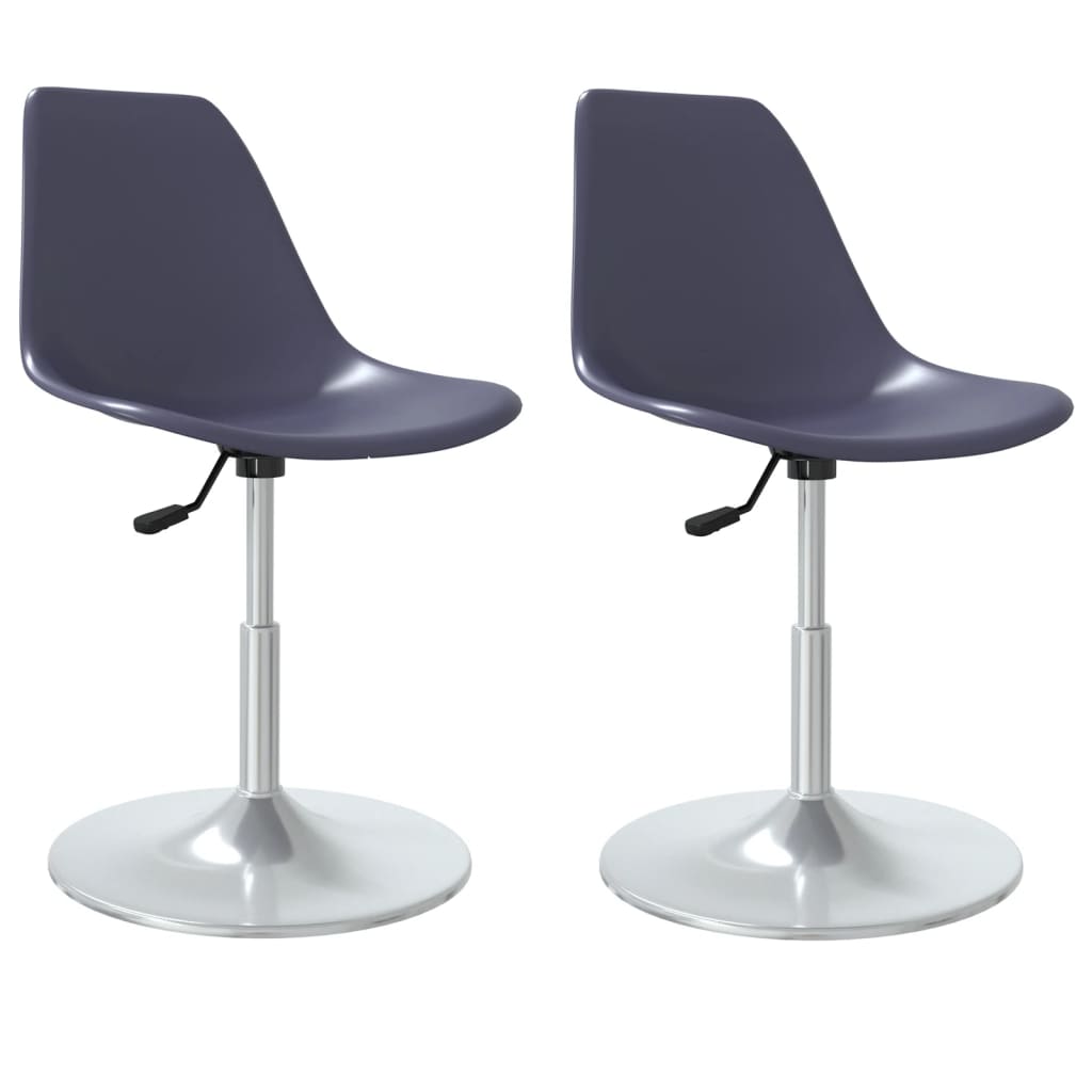 vidaXL Въртящи се трапезни столове, 2 бр, лила, PP