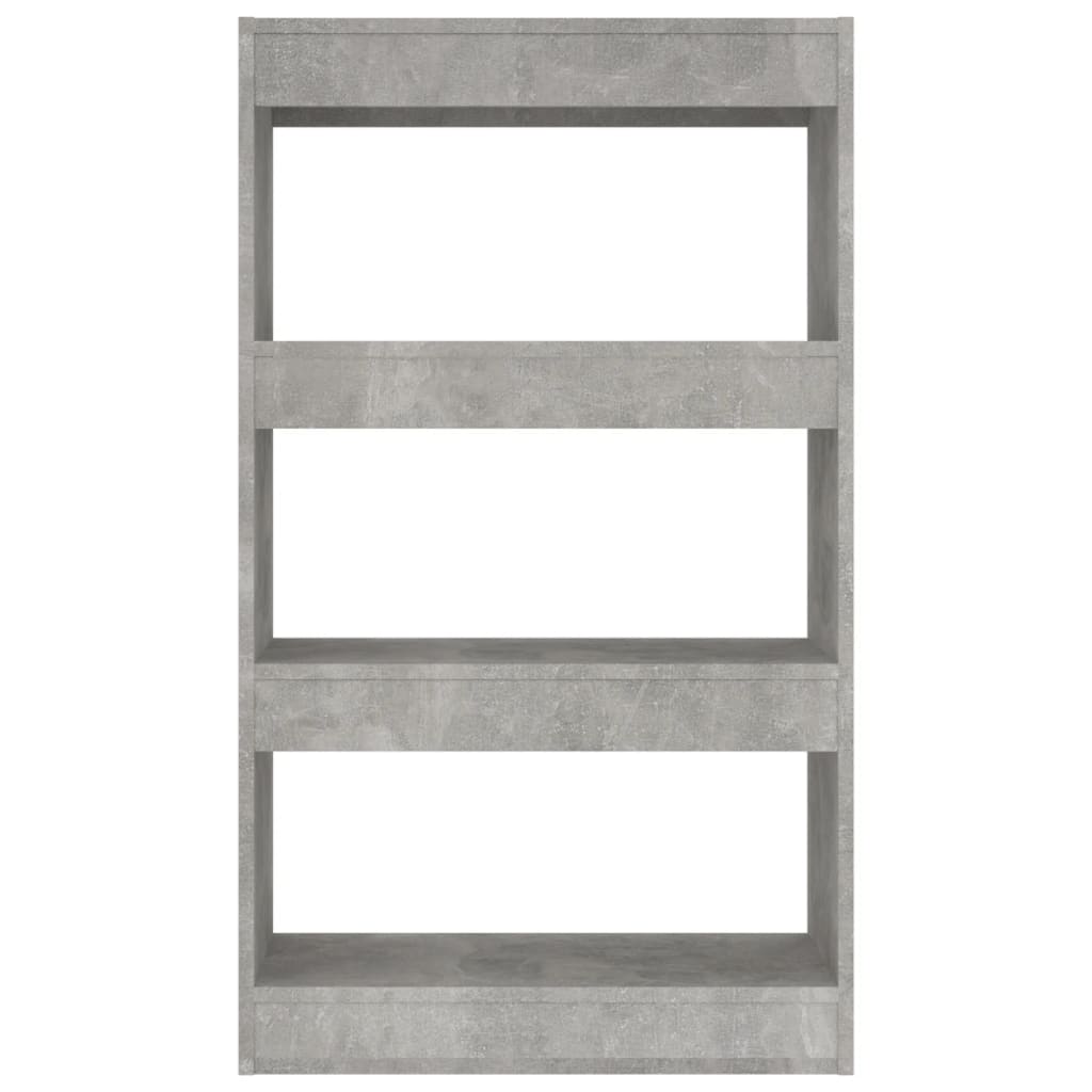 vidaXL Библиотека/разделител за стая, бетонно сива, 60x30x103 см, ПДЧ