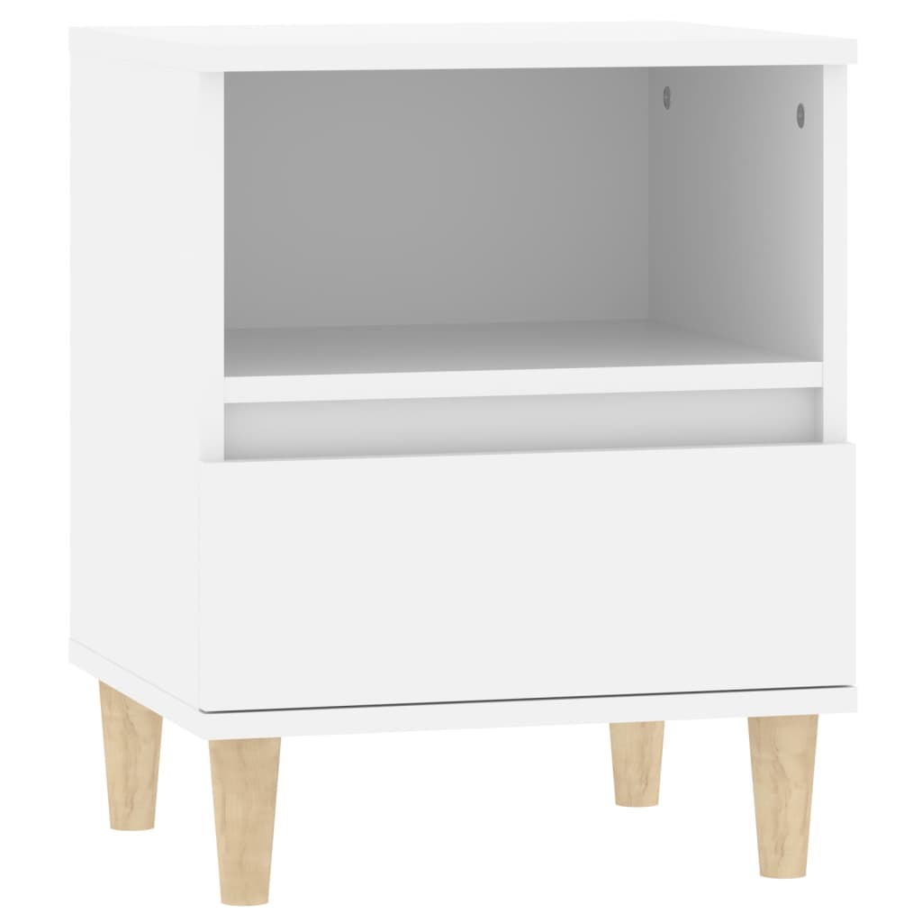 vidaXL Нощно шкафче, бяло, 40x35x50 см