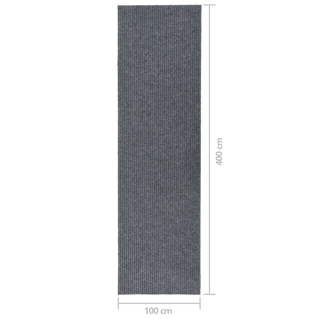 vidaXL Абсорбиращо мръсотията килимче, 100x400 см, сиво