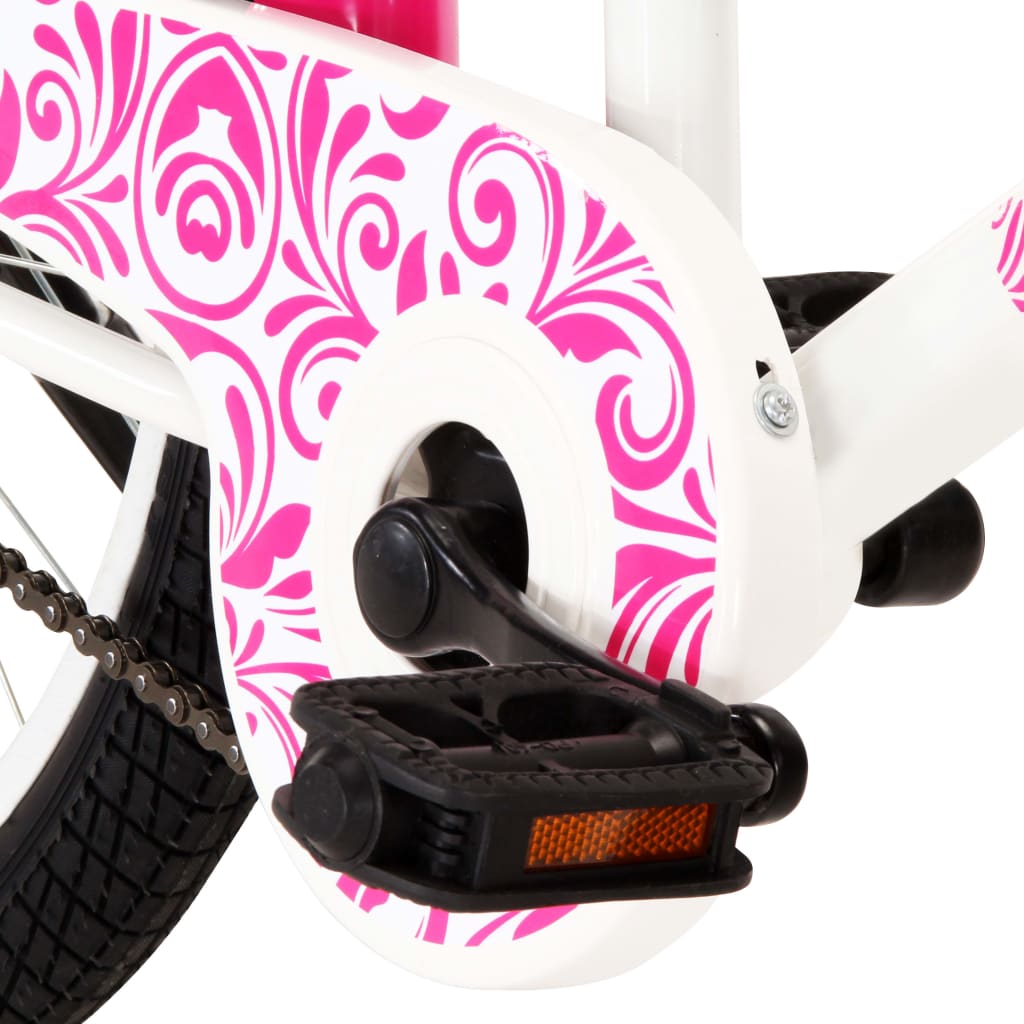 vidaXL Детски велосипед, 24 цола, розово и бяло