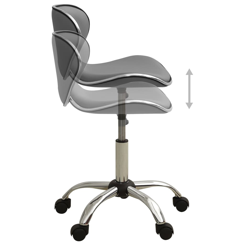 vidaXL Офис стол, сив, изкуствена кожа