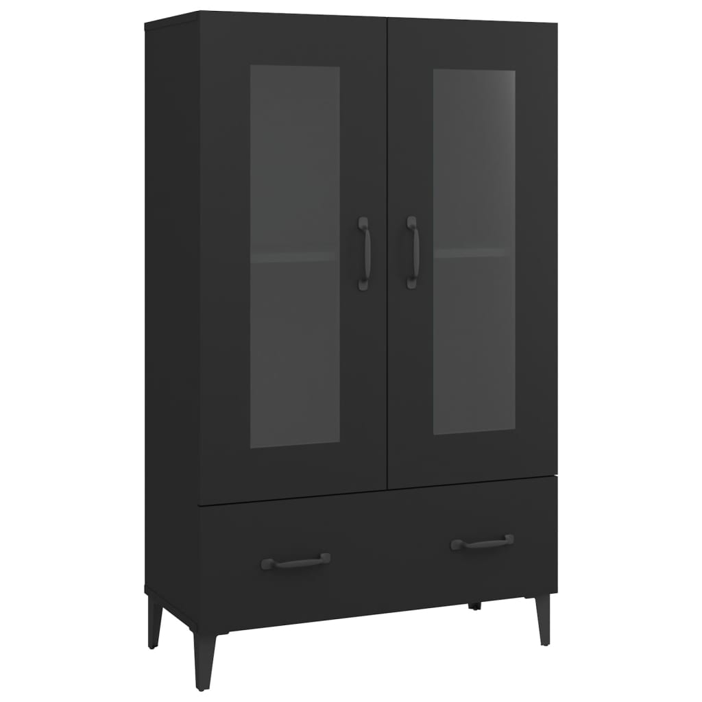 vidaXL Висок шкаф, черен, 70x31x115 см, инженерно дърво