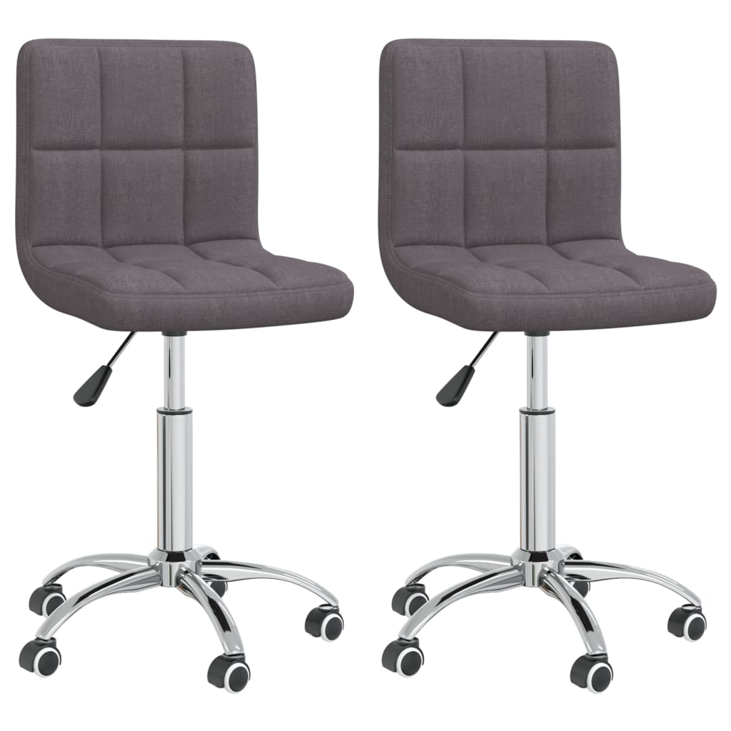vidaXL Въртящи се трапезни столове, 2 бр, таупе, текстил
