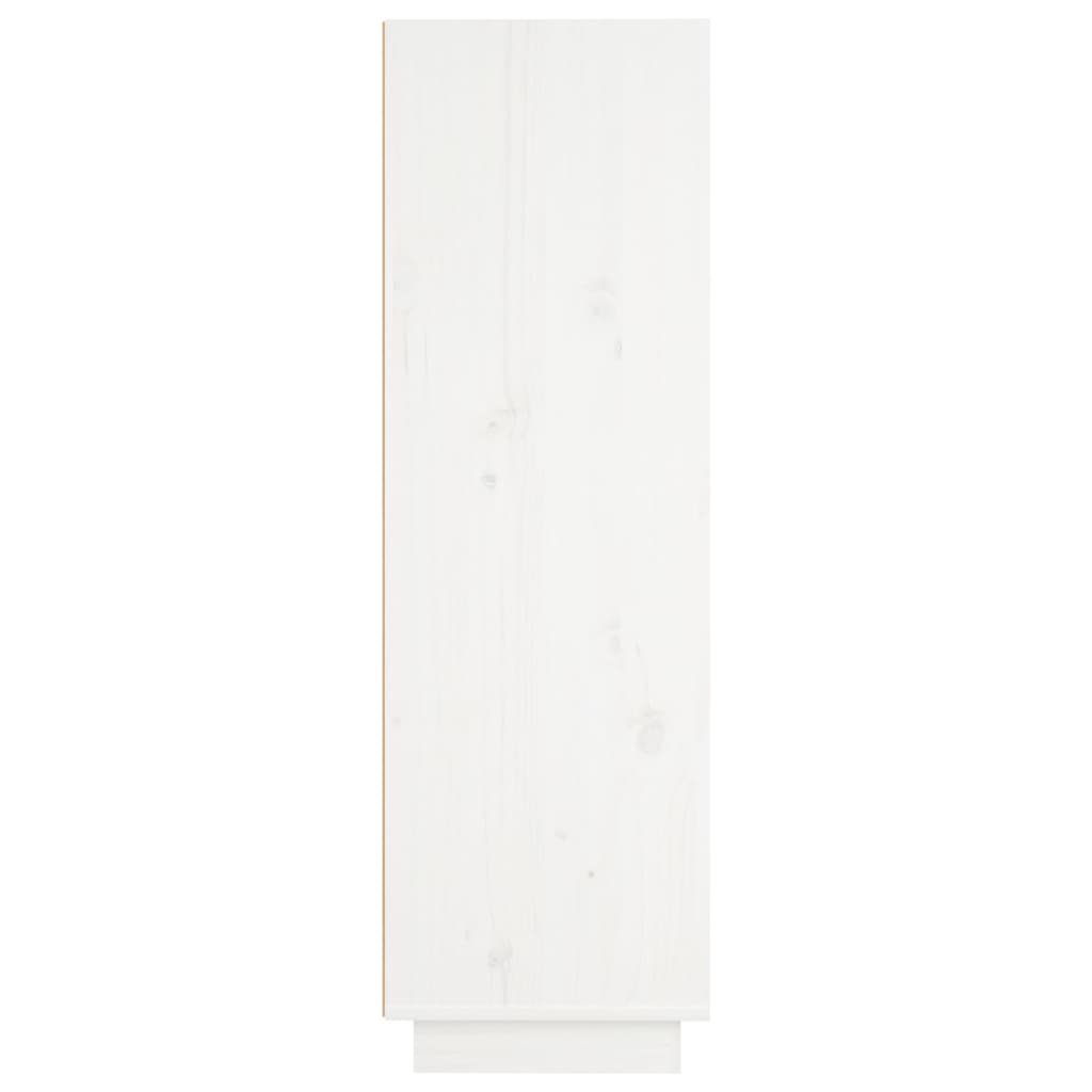 vidaXL Висок шкаф, бял, 37x34x110 см, борово дърво масив