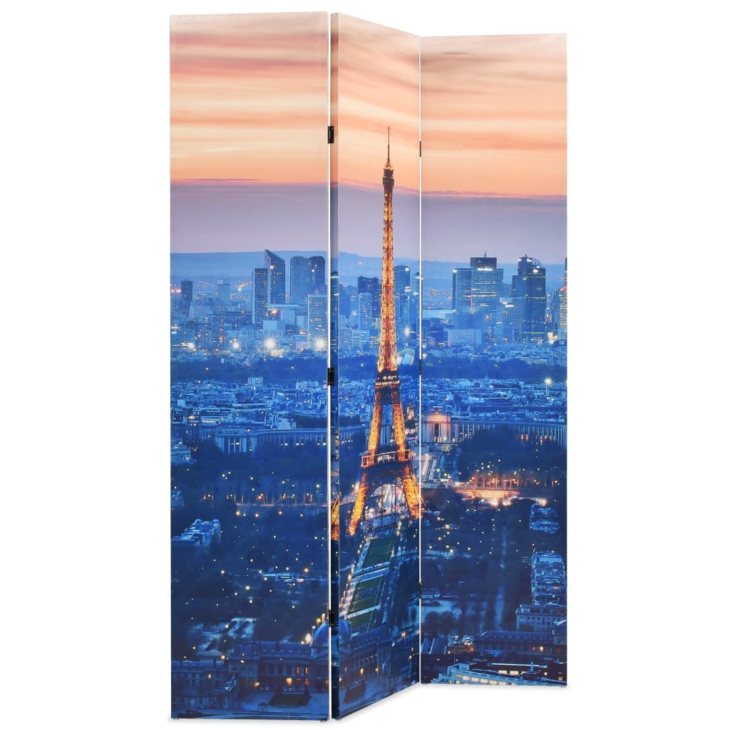 vidaXL Сгъваем параван за стая, 120x170 см, нощен Париж