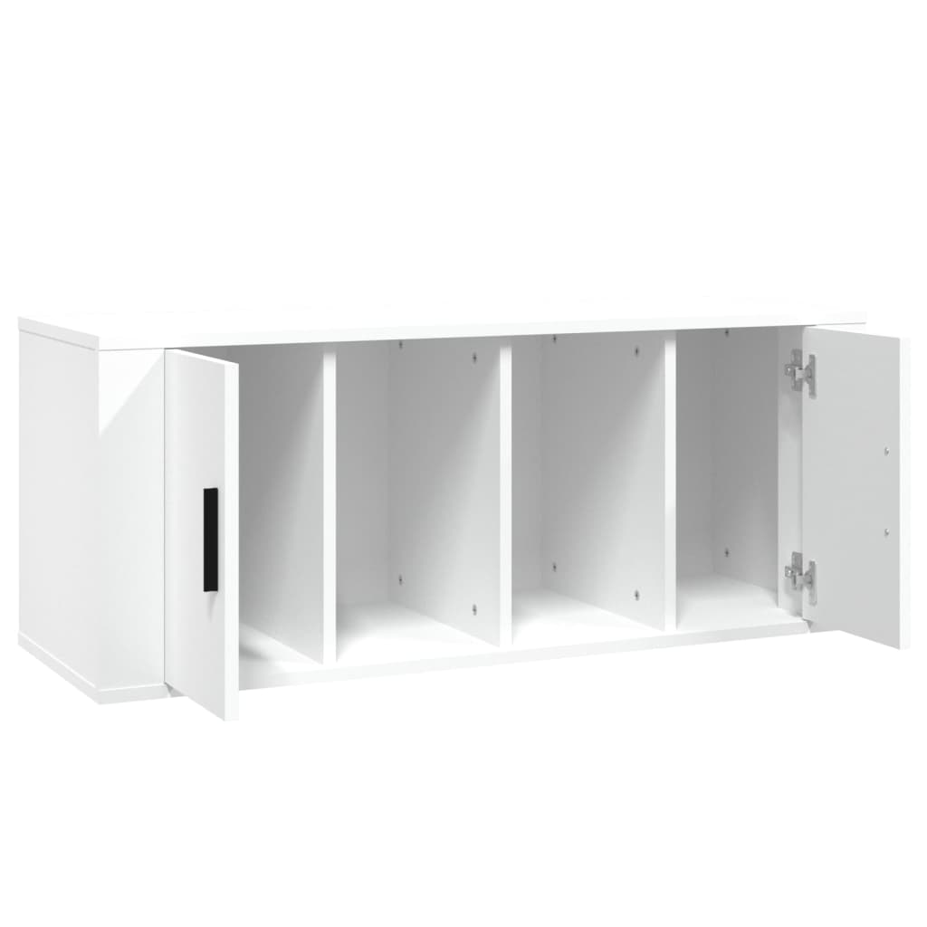 vidaXL ТB шкаф, бял, 100x35x40 см, инженерно дърво