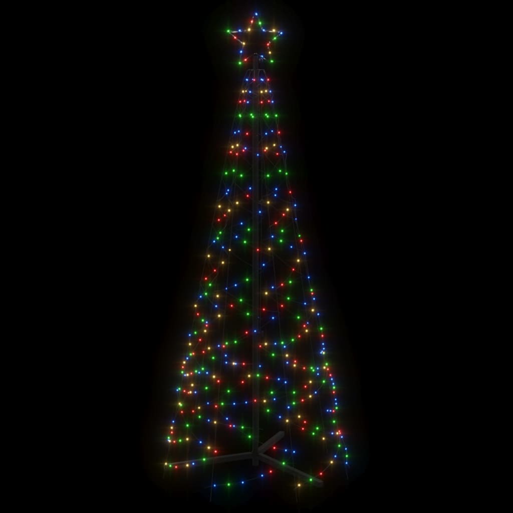 vidaXL Коледна елха конус, цветно, 200 LED, 70x180 см