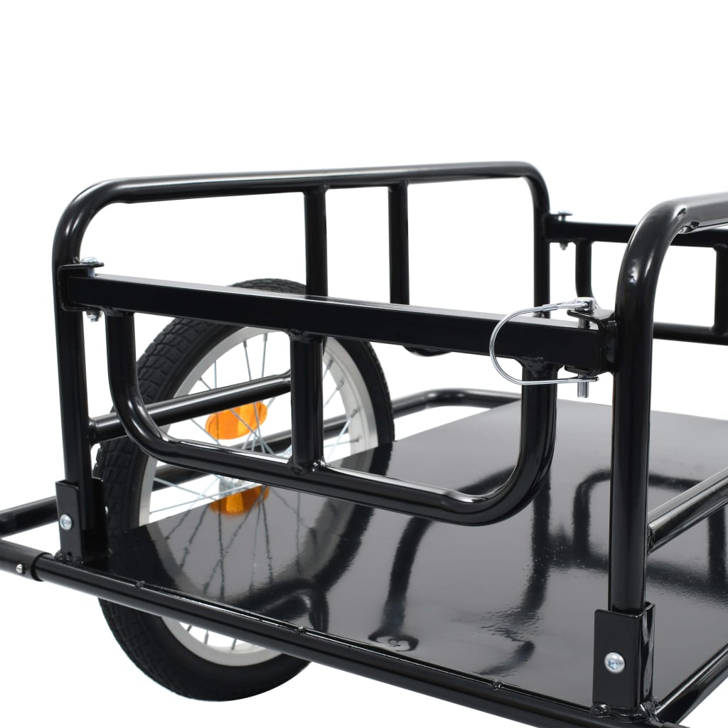 vidaXL Ремарке за колело, 130x73x48,5 см, стомана, черно