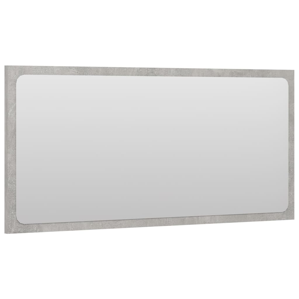 vidaXL Огледало за баня, бетонно сиво, 80x1,5x37 см, ПДЧ