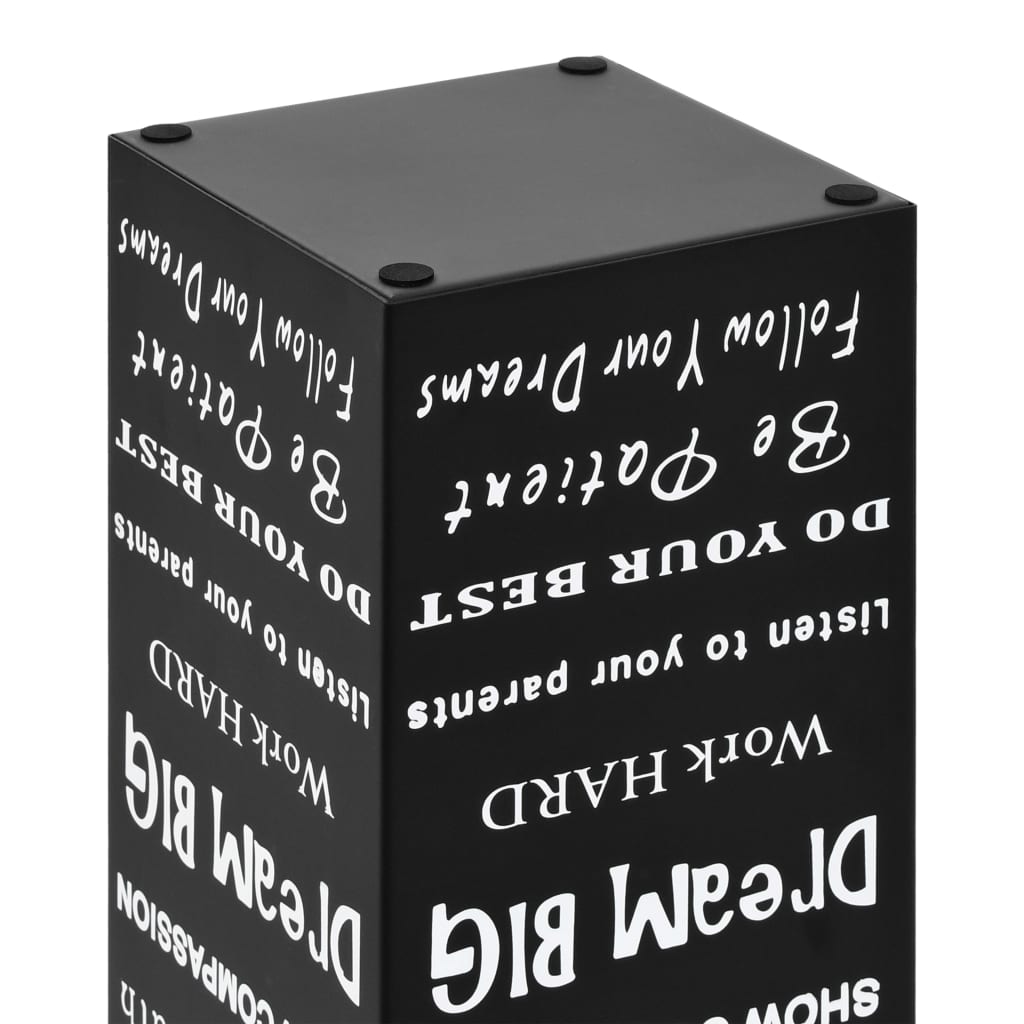 vidaXL Поставка за чадъри "Текст", стомана, черна