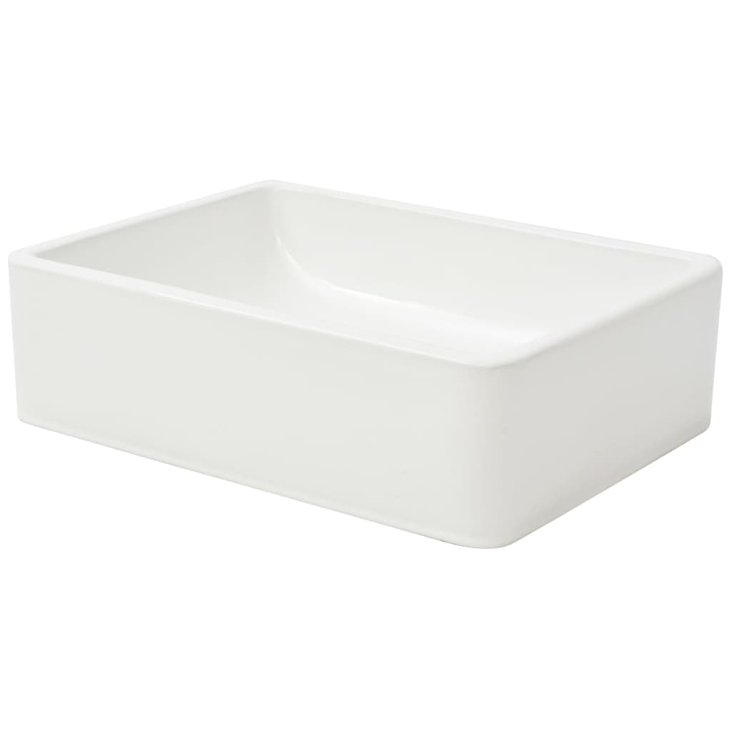vidaXL Керамична мивка, бяла, 41x30х12 см