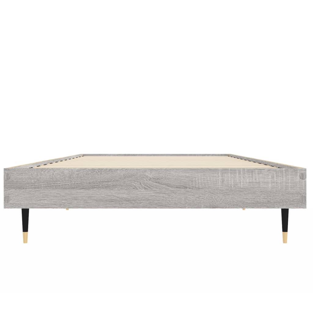 vidaXL Рамка за легло, сив сонома, 75x190 см, инженерно дърво