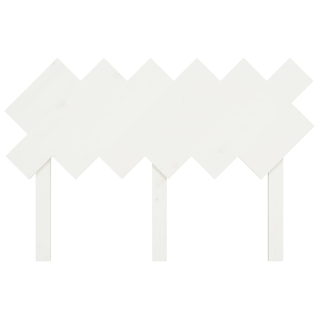 vidaXL Горна табла за легло, бяла, 122,5x3x80,5 см, бор масив