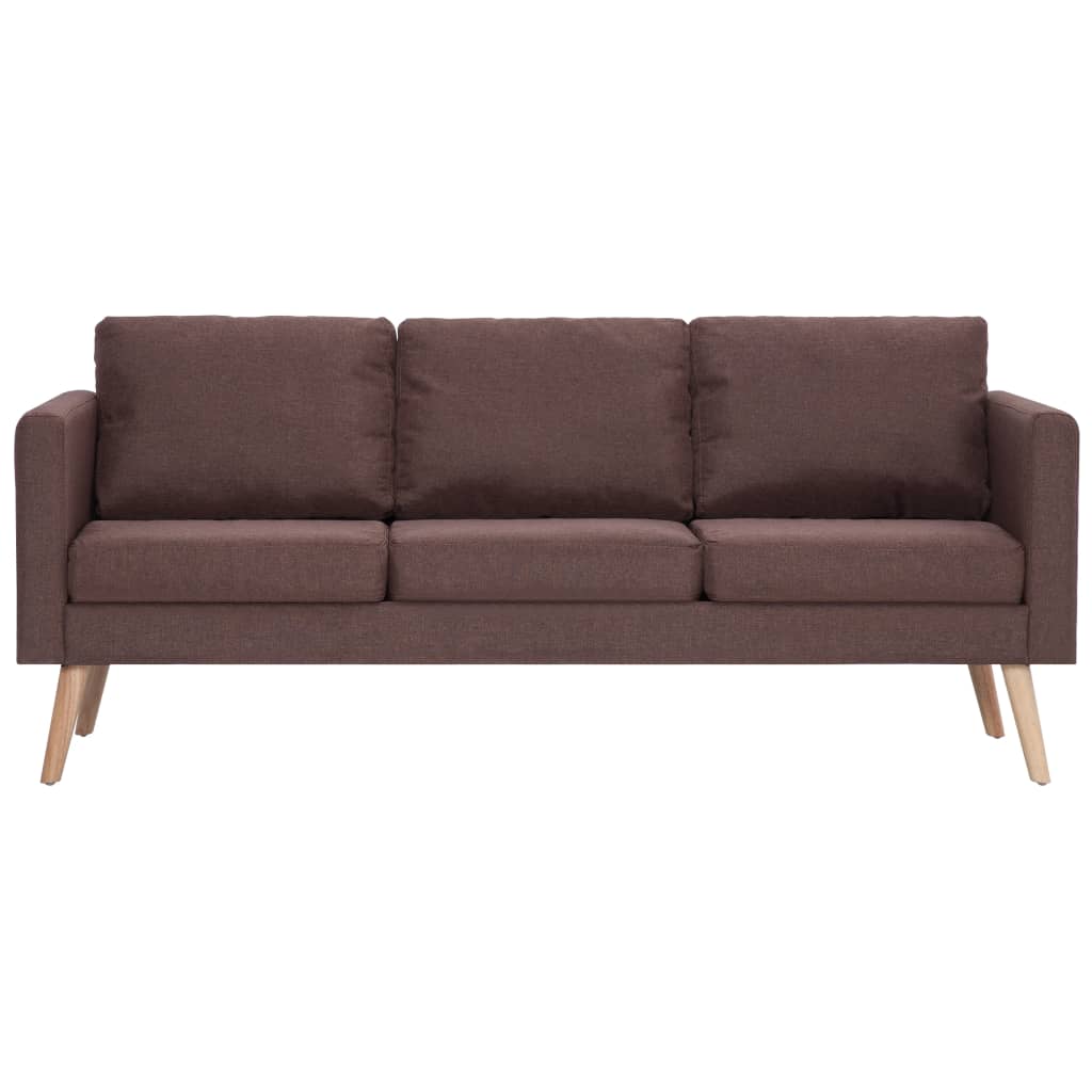 vidaXL 3-местен диван, текстил, кафяв