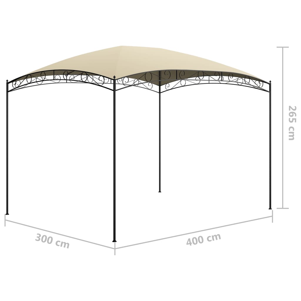 vidaXL Шатра, 3x4x2,65 м, кремава, 180 г/м²