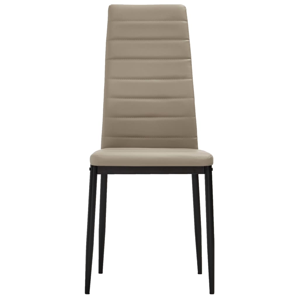 vidaXL Трапезни столове, 4 бр, цвят капучино, изкуствена кожа