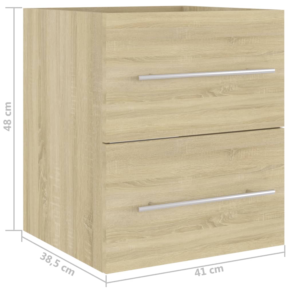 vidaXL Долен шкаф за мивка, дъб сонома, 41x38,5x48 см, ПДЧ