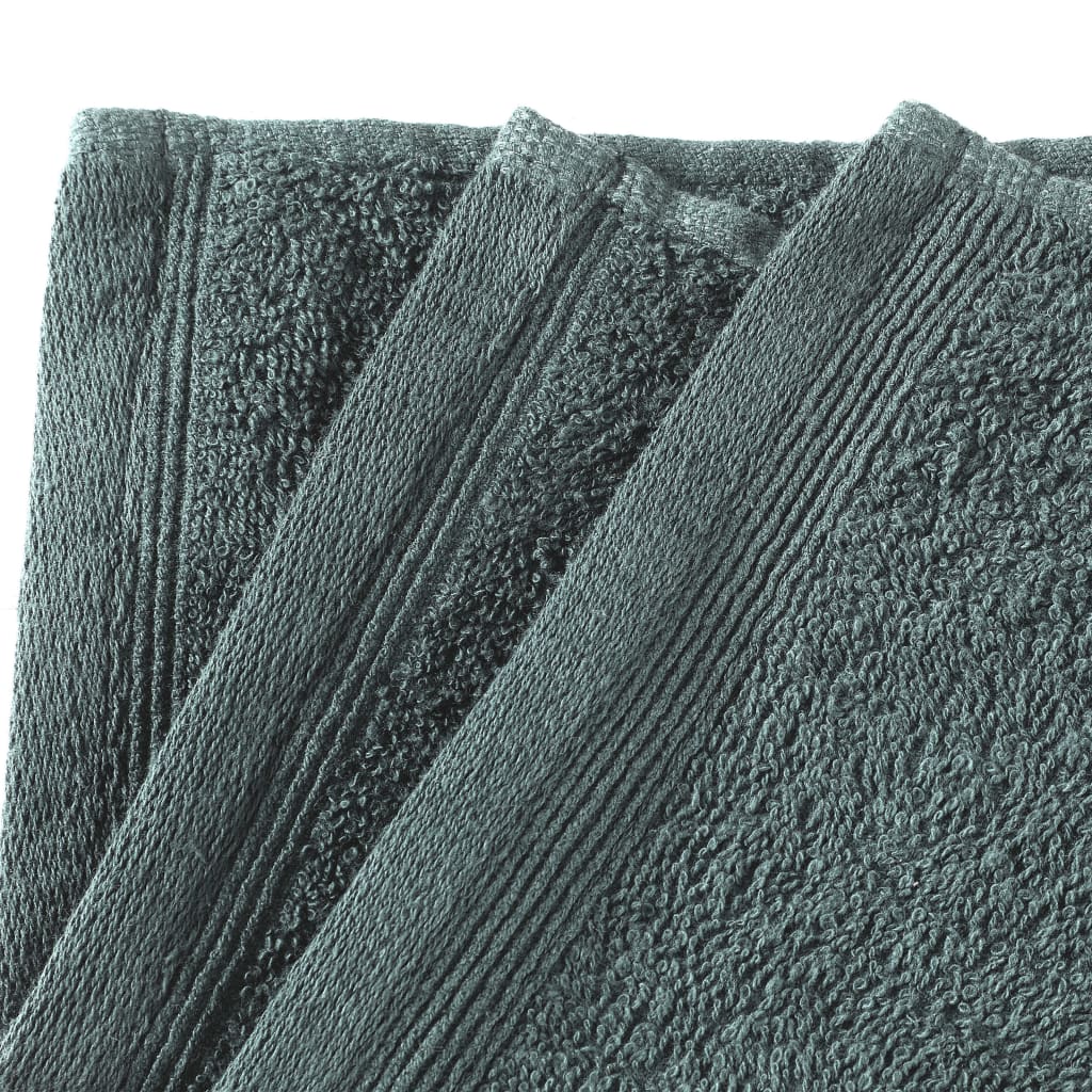 vidaXL Кърпи за гости, 10 бр, памук, 450 гр/м², 30x50 см, зелени