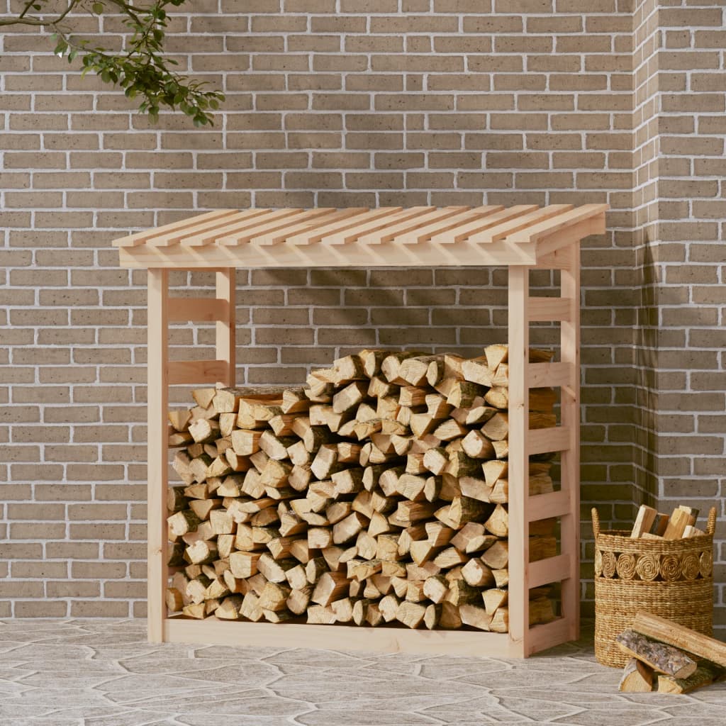 vidaXL Поставка за дърва за огрев 108x64,5x110 см масивно дърво бор