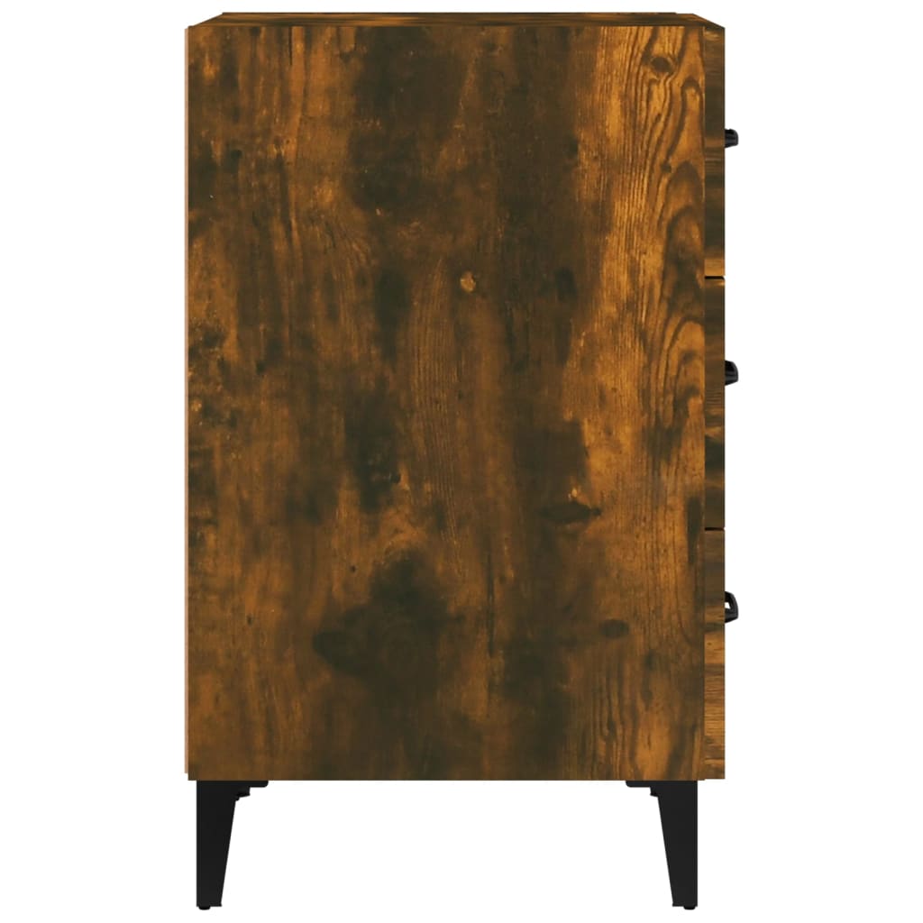 vidaXL Нощно шкафче, опушен дъб, 40x40x66 см, инженерно дърво