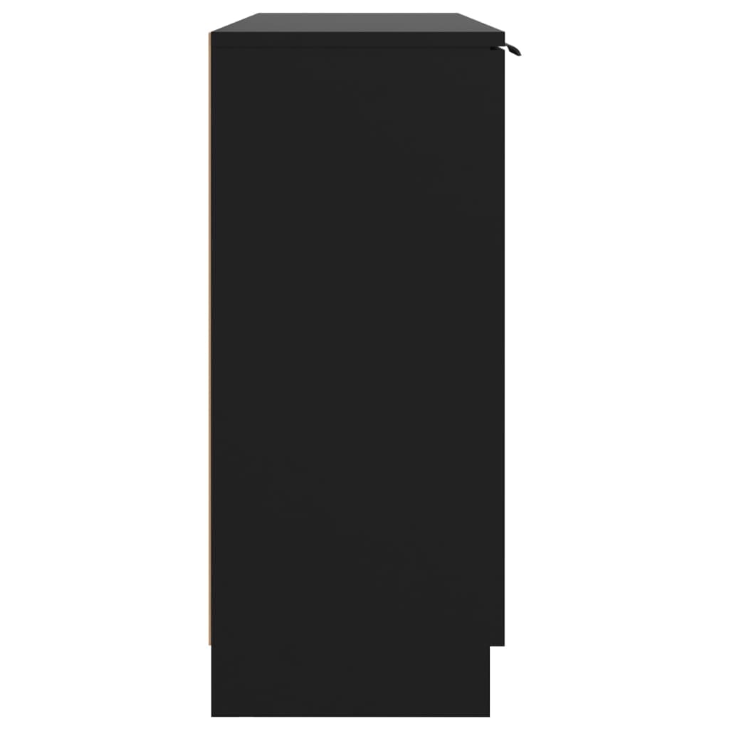 vidaXL Сайдборд, черен, 90,5x30x70 см, инженерно дърво