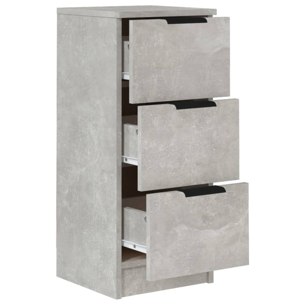 vidaXL Сайдборди, 2 бр, бетонно сиви, 30x30x70 см, инженерно дърво