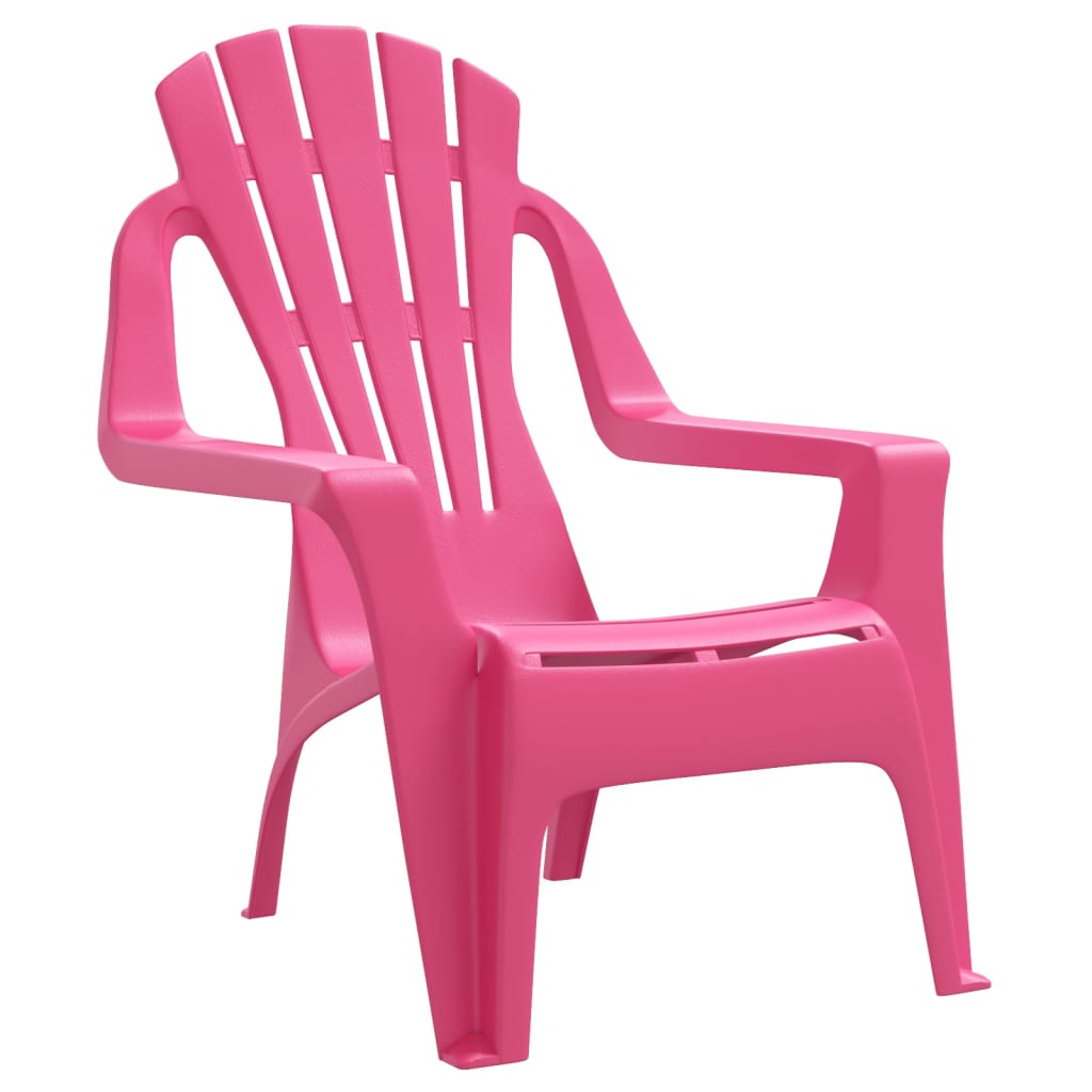 vidaXL Градински столове 2 бр за деца розови 37x34x44 см PP дървен вид