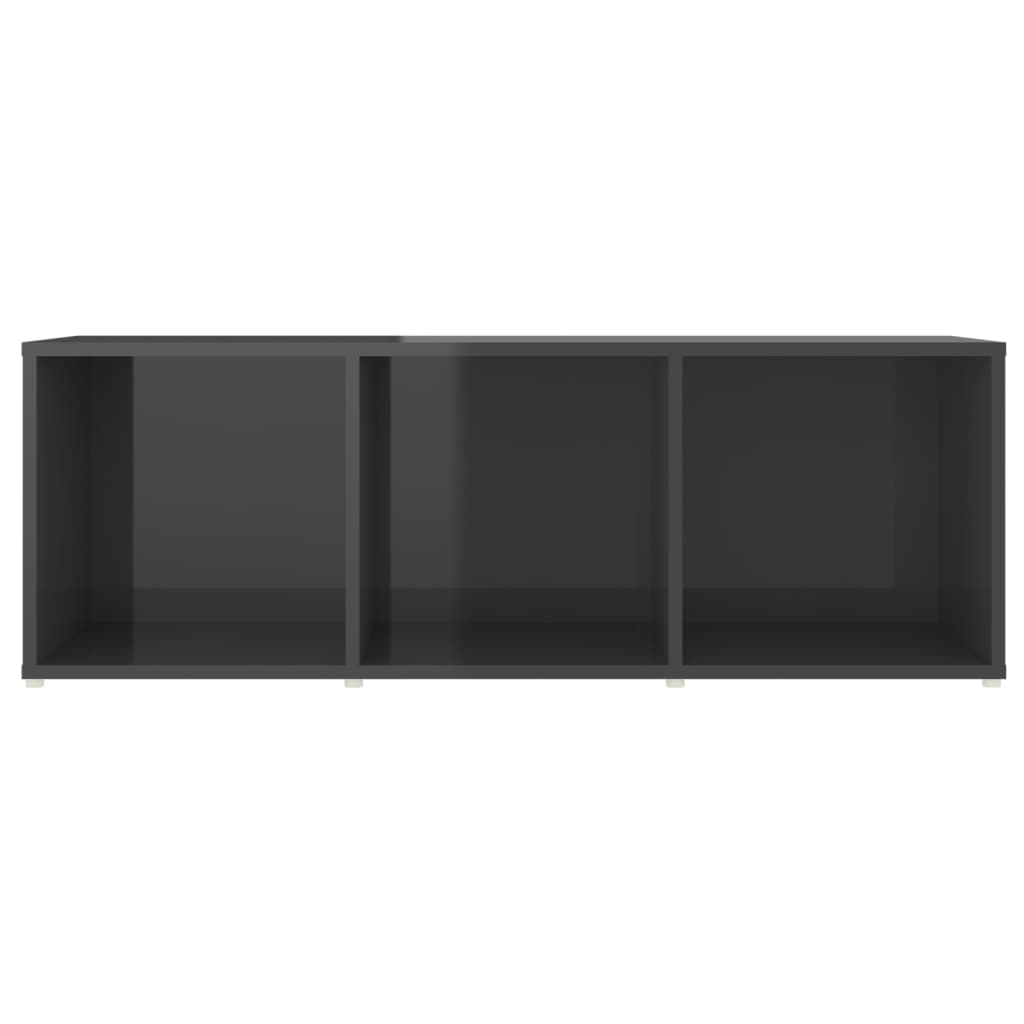 vidaXL ТВ шкаф, сив гланц, 107x35x37 см, ПДЧ