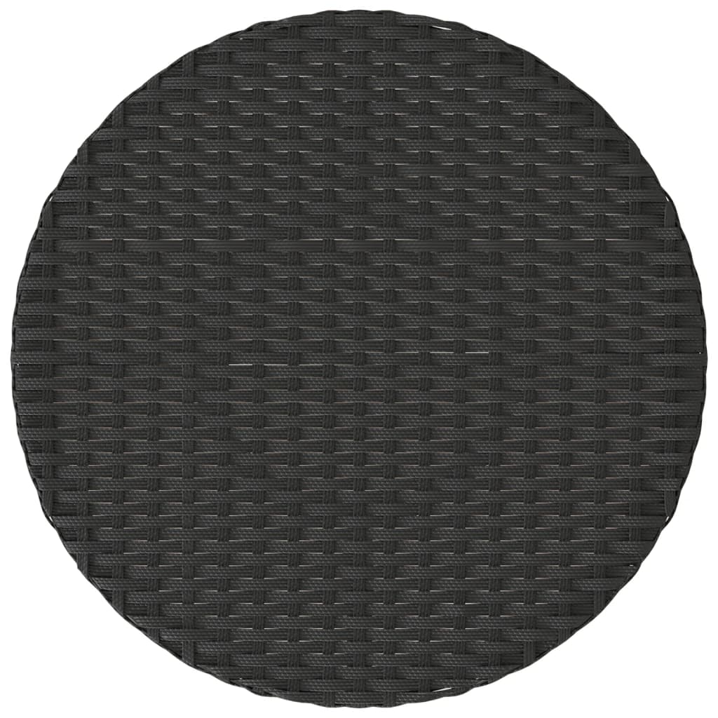 vidaXL Бистро комплект с възглавници 3 части черен полиратан