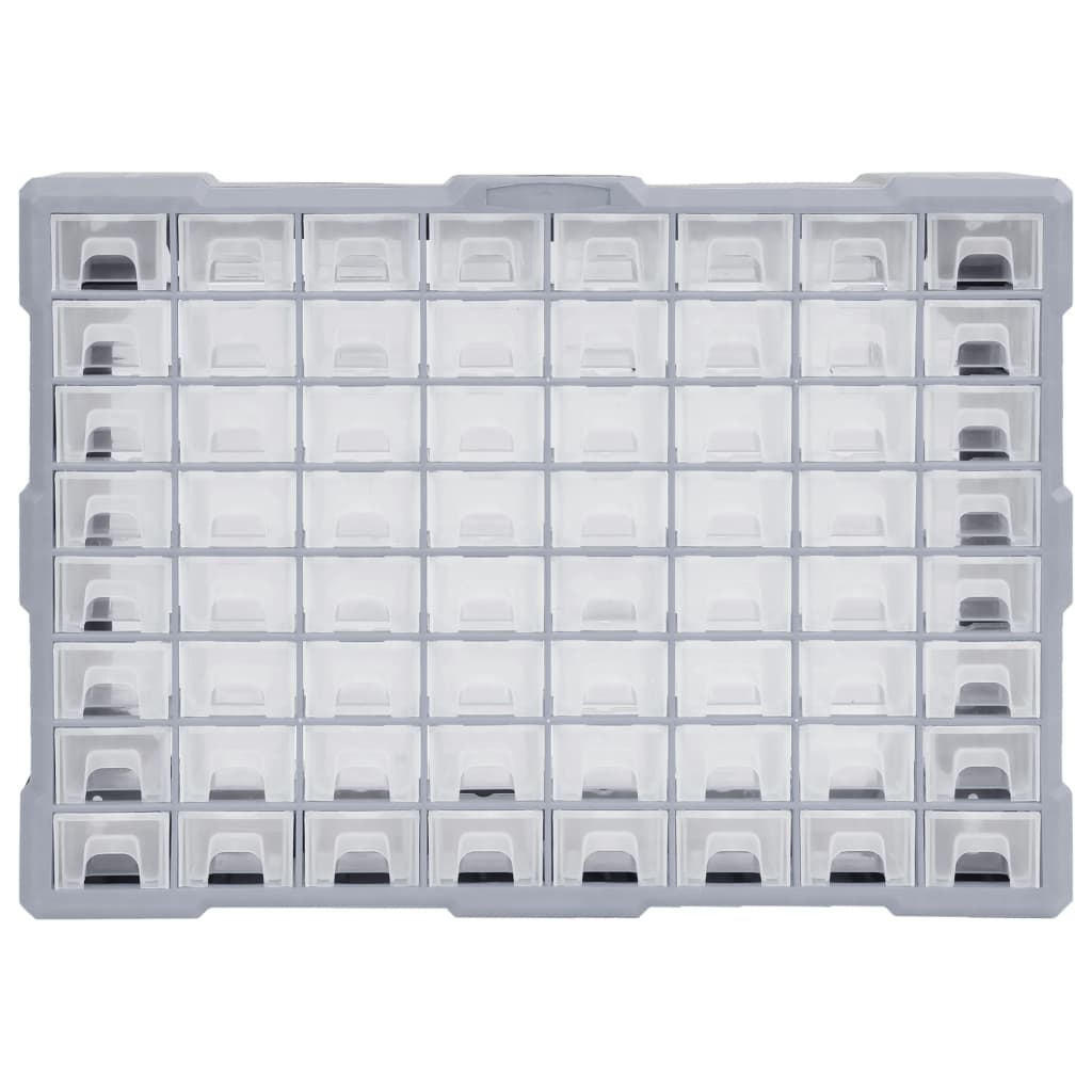 vidaXL Шкаф органайзер с 64 чекмеджета, 52x16x37,5 см