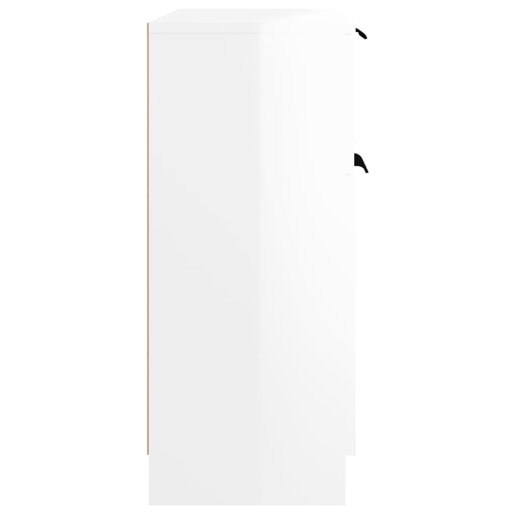 vidaXL Сайдборд, бял гланц, 60x30x70 см, инженерно дърво