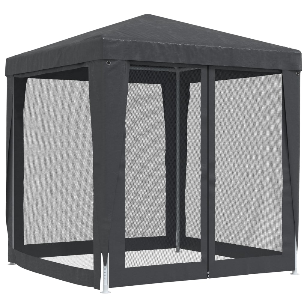 vidaXL Парти палатка с 4 мрежести странични стени антрацит 2x2 м HDPE